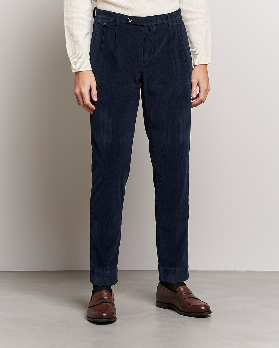 Mies | Housut | Briglia 1949 | Easy Fit Corduroy Trousers Navy