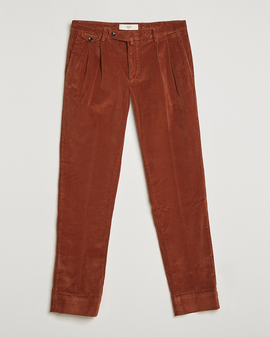 Mies | Housut | Briglia 1949 | Easy Fit Corduroy Trousers Rust Red