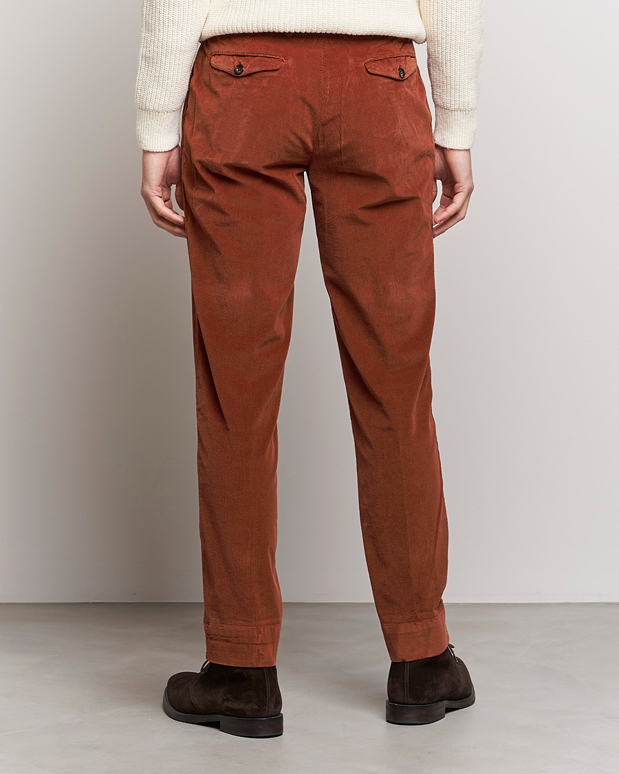 Mies | Housut | Briglia 1949 | Easy Fit Corduroy Trousers Rust Red