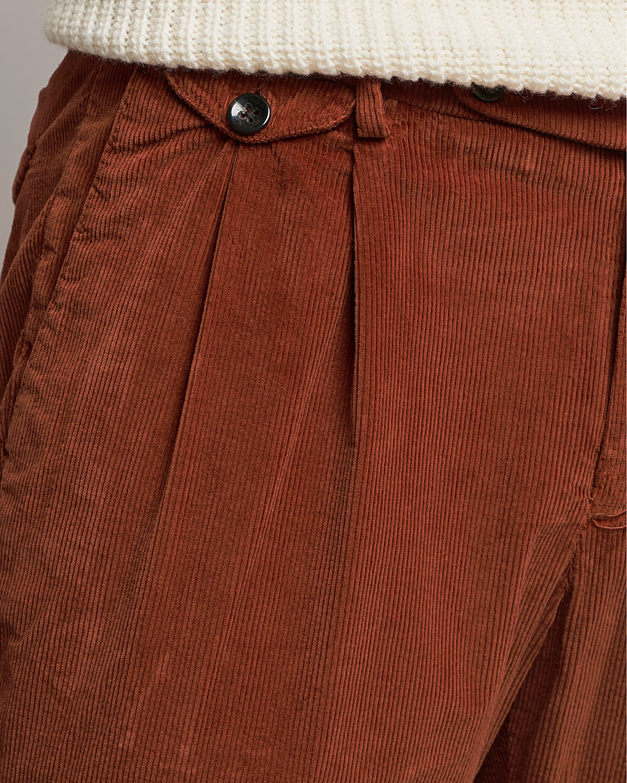 Mies | Housut | Briglia 1949 | Easy Fit Corduroy Trousers Rust Red