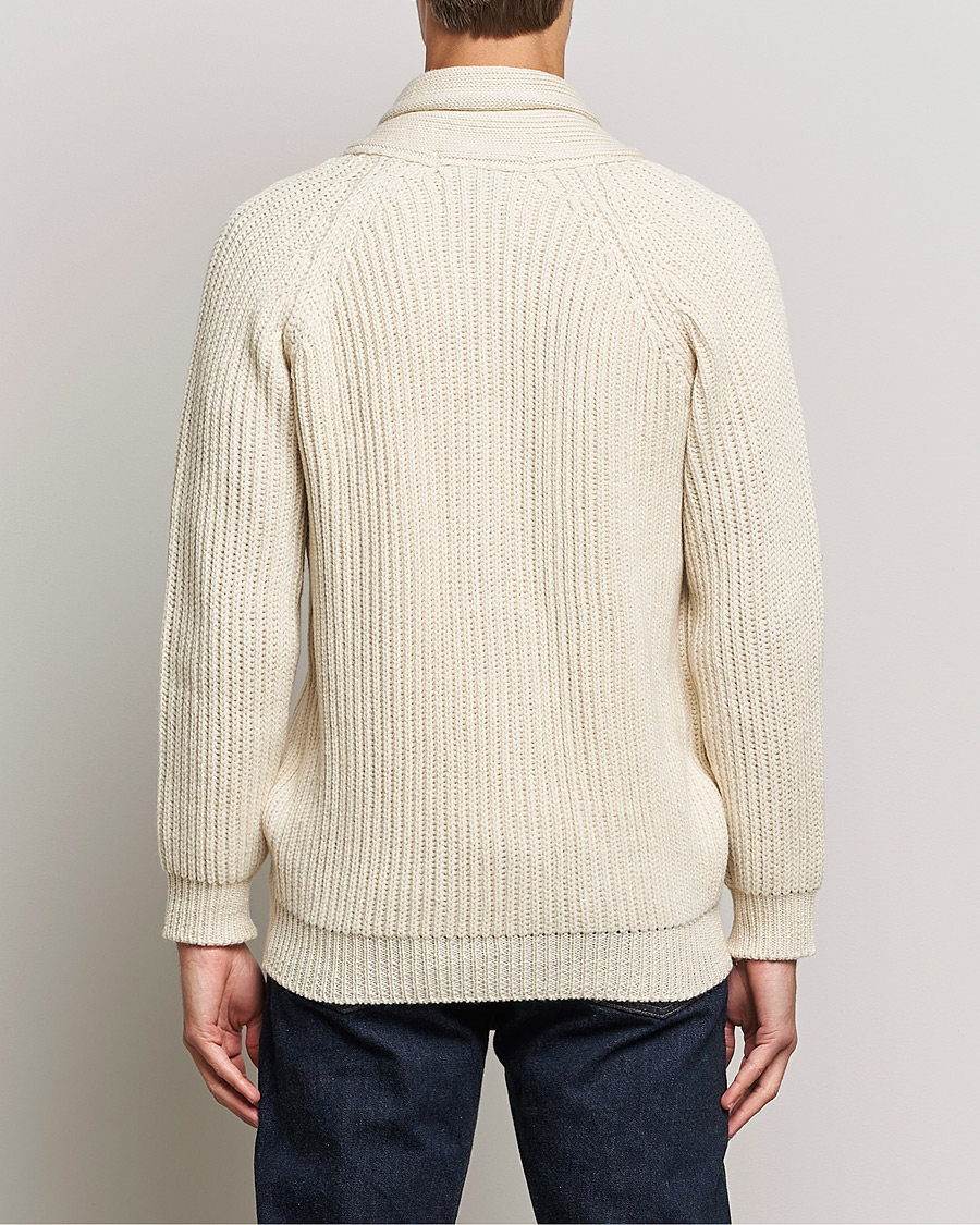 Mies | Puserot | Peregrine | Wilkinson Ribbed Wool Cardigan Cream