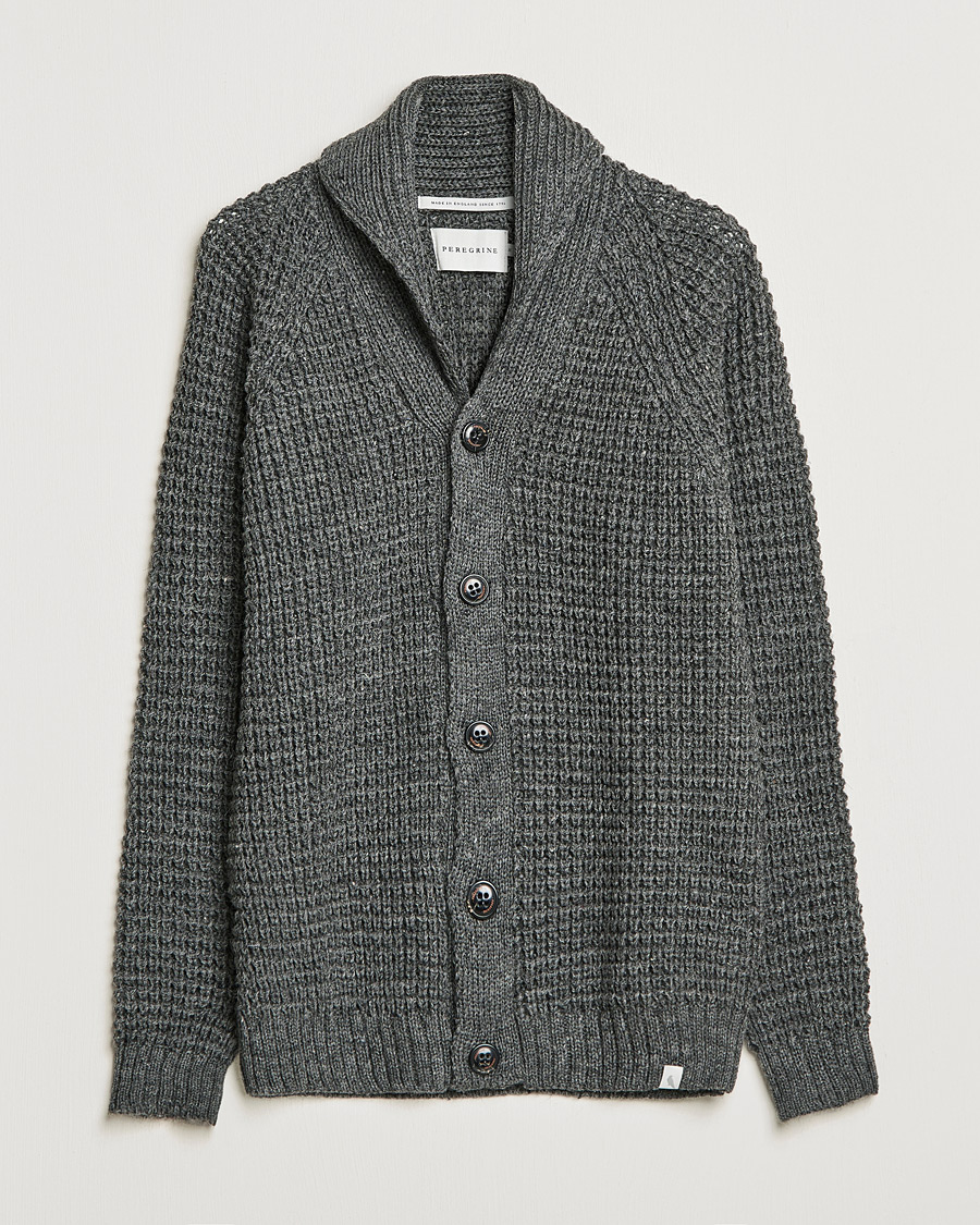 Mies | Puserot | Peregrine | Waffle Wool Shawl Cardigan Nimbus