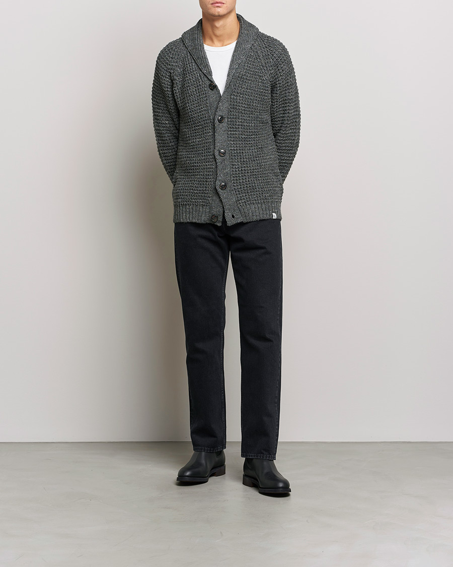 Mies | Puserot | Peregrine | Waffle Wool Shawl Cardigan Nimbus