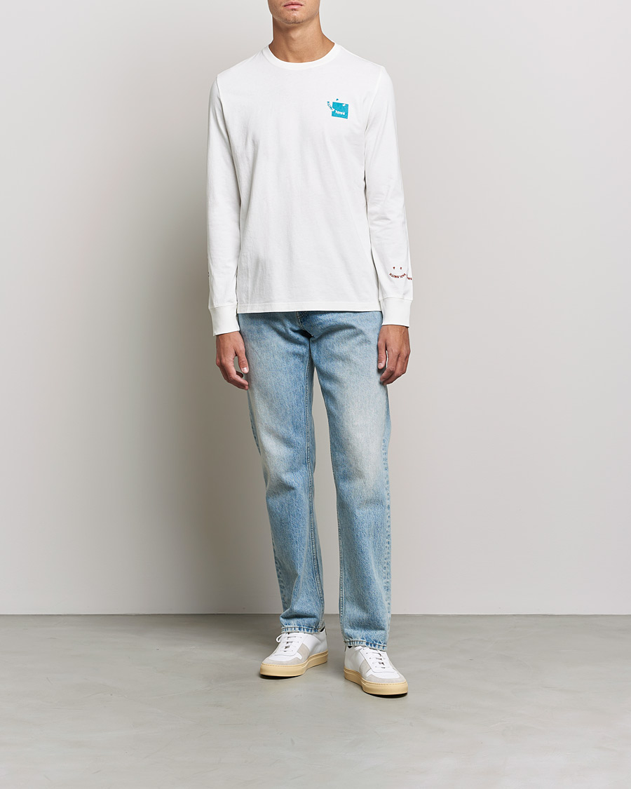 Mies | Pitkähihaiset t-paidat | PS Paul Smith | Happy Face Long Sleeve T-Shirt White