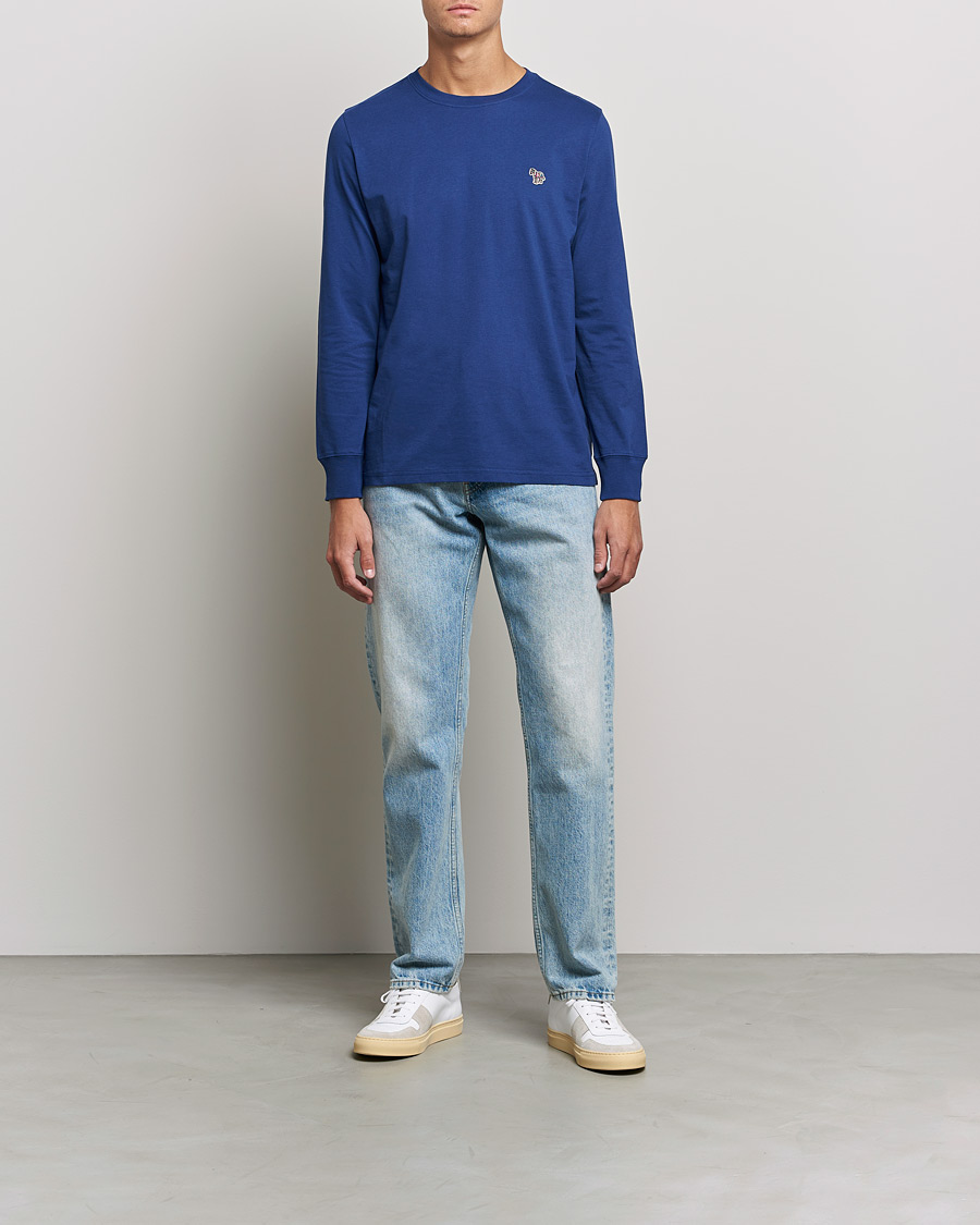 Mies | Pitkähihaiset t-paidat | PS Paul Smith | Zebra Organic Cotton Long Sleeve T-Shirt Navy