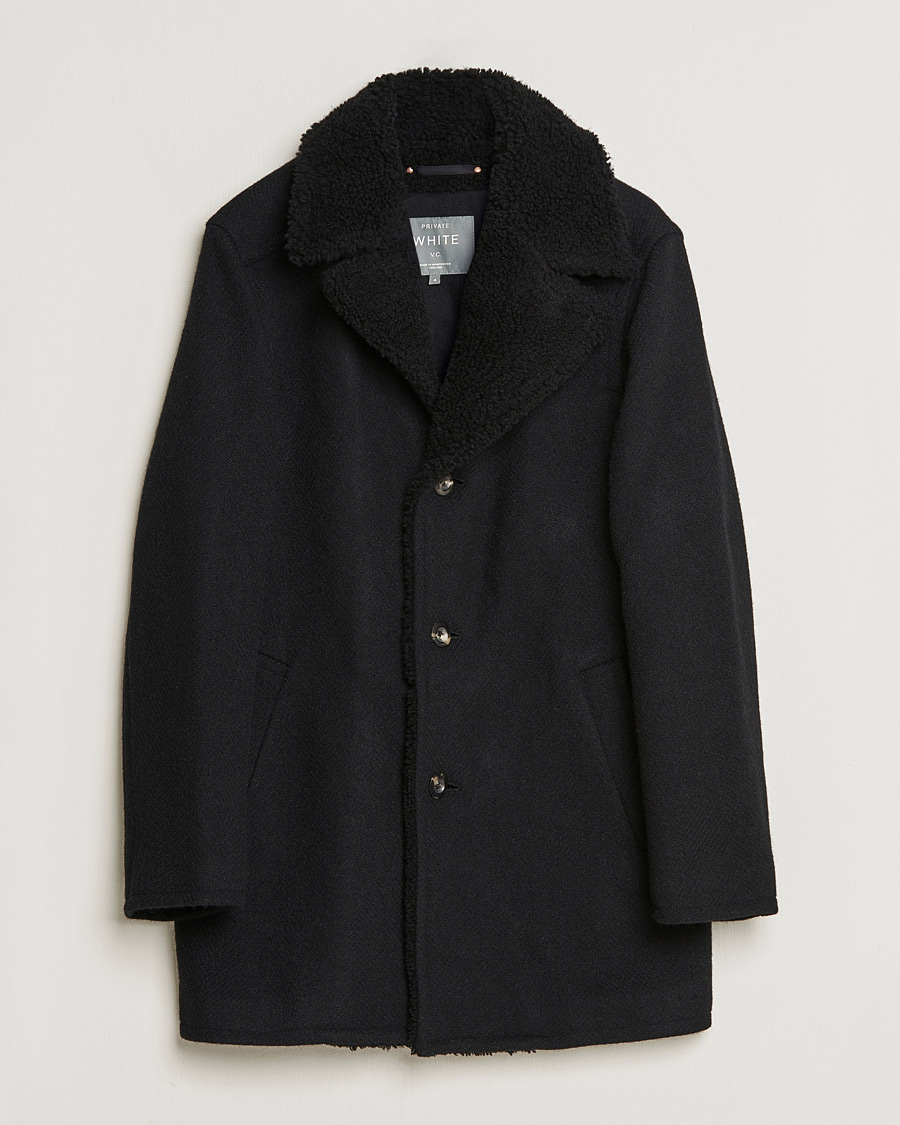 Mies | Takit | Private White V.C. | The Shearling Car Coat Navy