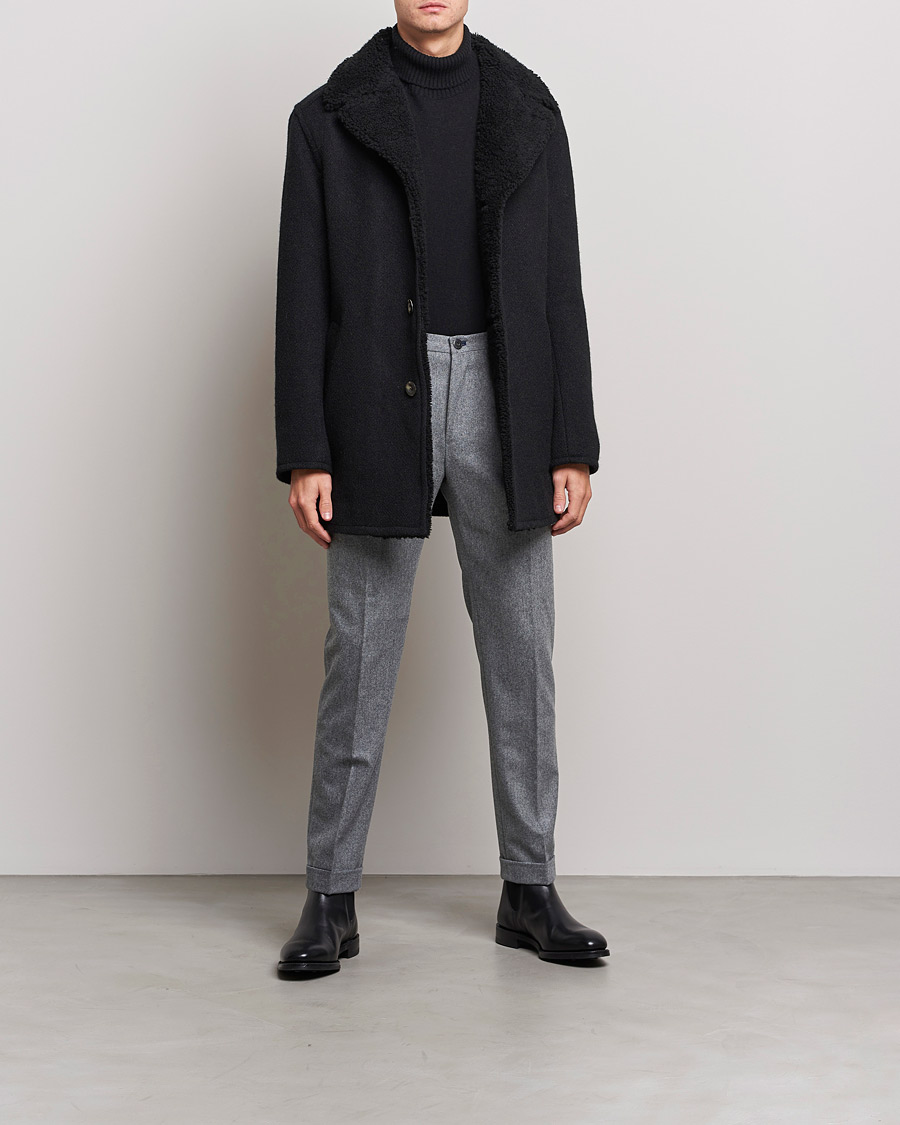 Mies | Takit | Private White V.C. | The Shearling Car Coat Navy