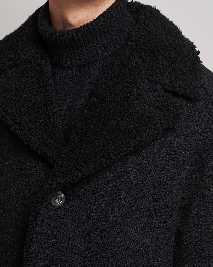 Mies | Takit | Private White V.C. | The Shearling Car Coat Navy