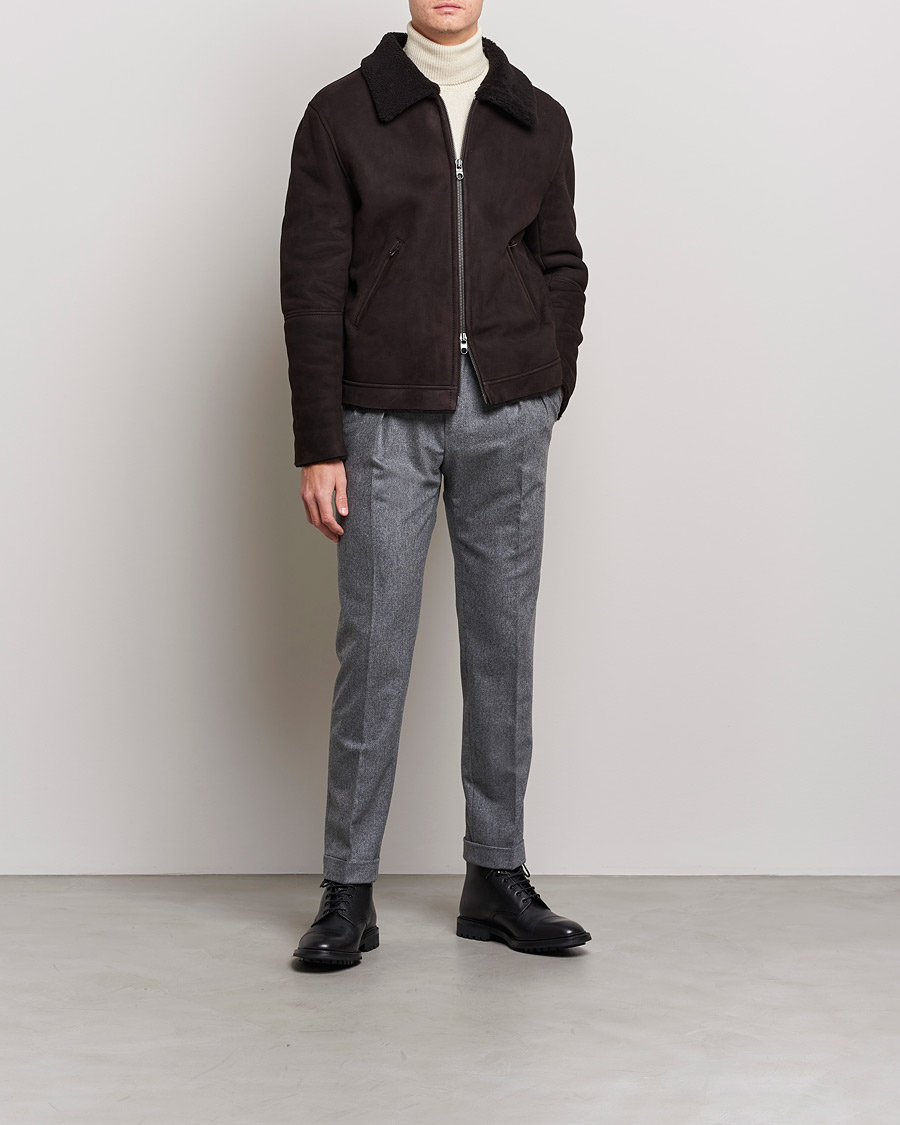 Mies |  | Private White V.C. | The Shearling Flight Jacket Brown