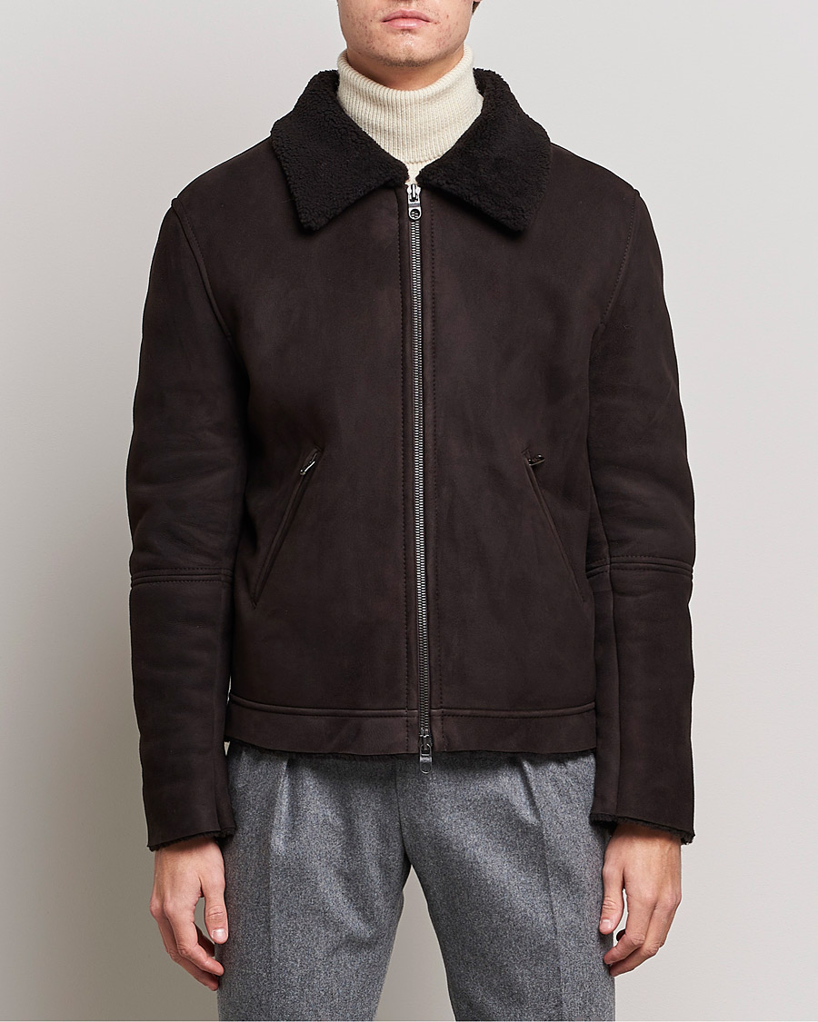 Mies | Takit | Private White V.C. | The Shearling Flight Jacket Brown