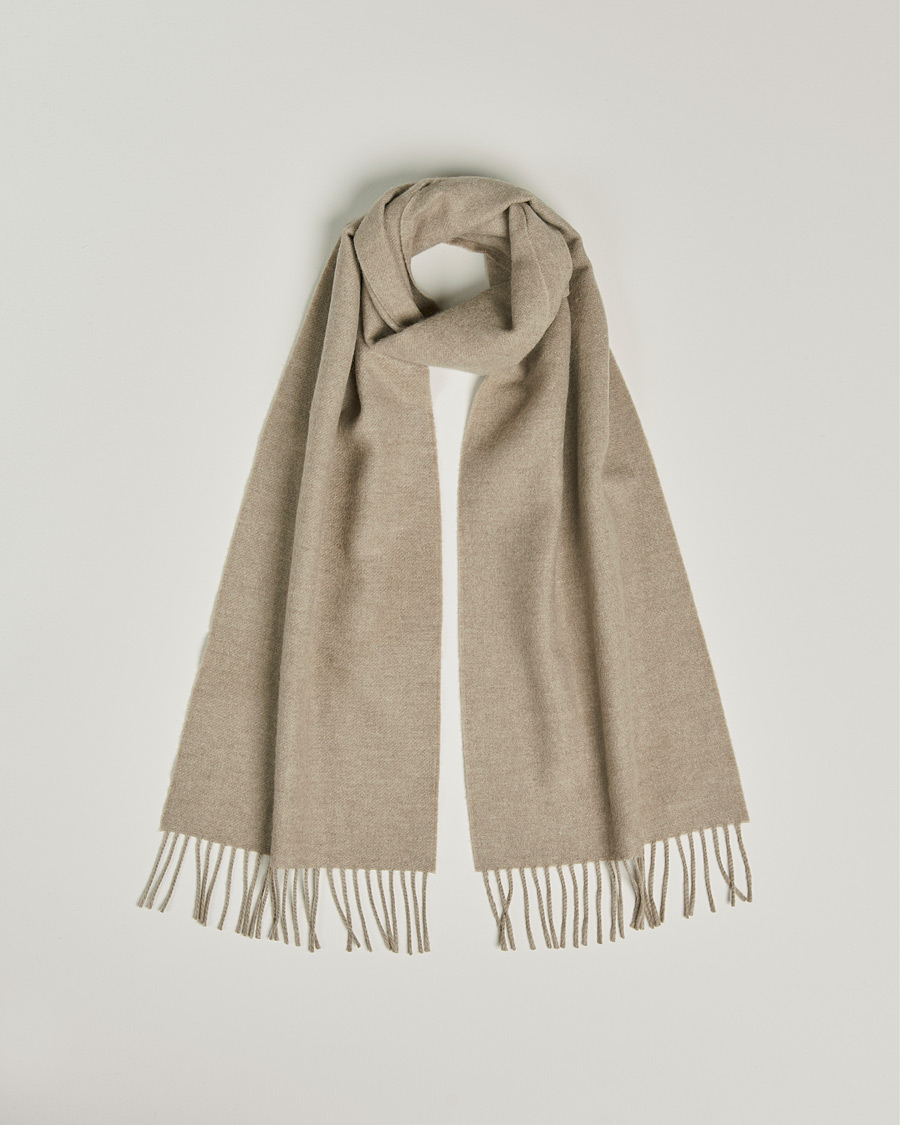 Mies | Begg & Co Vier Lambswool/Cashmere Solid Scarf Mushroom | Begg & Co | Vier Lambswool/Cashmere Solid Scarf Mushroom