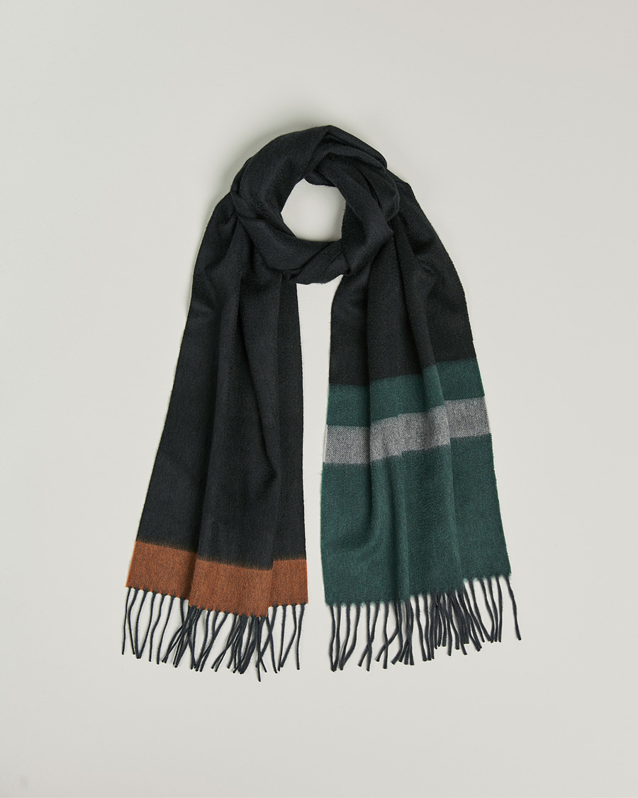 Mies | Begg & Co Arran Cashmere Scarf Slate Green | Begg & Co | Arran Cashmere Scarf Slate Green