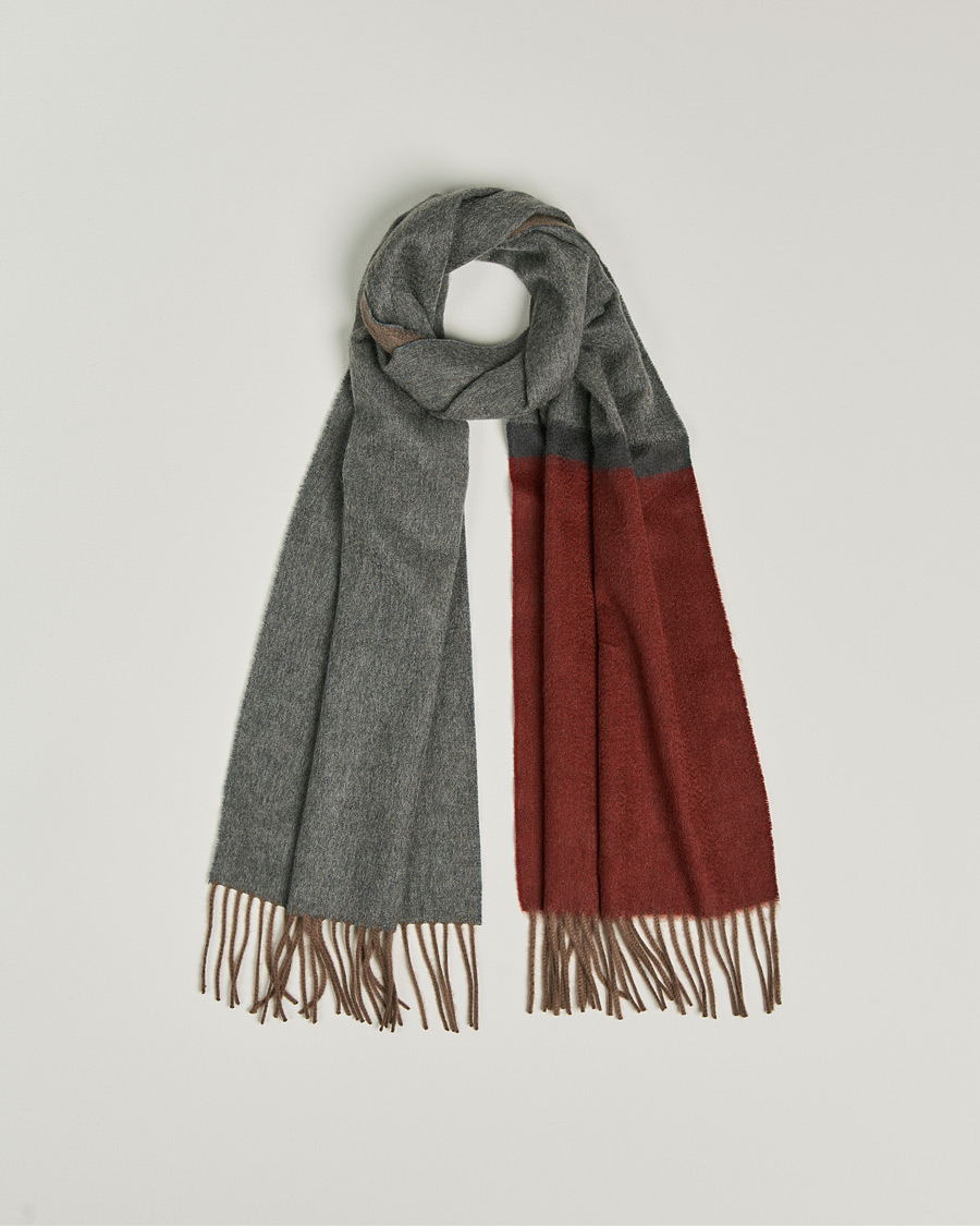 Mies | Begg & Co Arran Boarder Cashmere Scarf Derby Brick | Begg & Co | Arran Boarder Cashmere Scarf Derby Brick