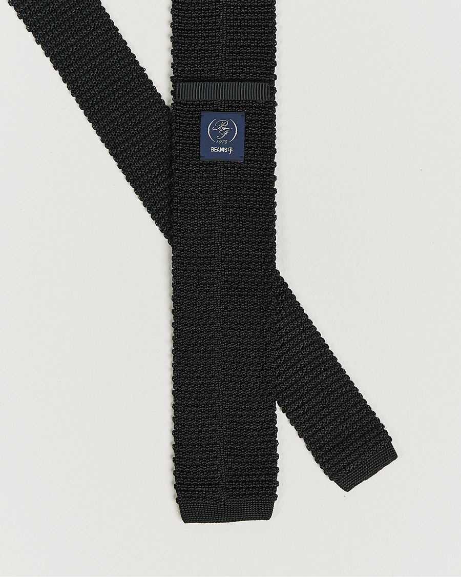 Mies | Beams F Knitted Silk Tie Black | Beams F | Knitted Silk Tie Black