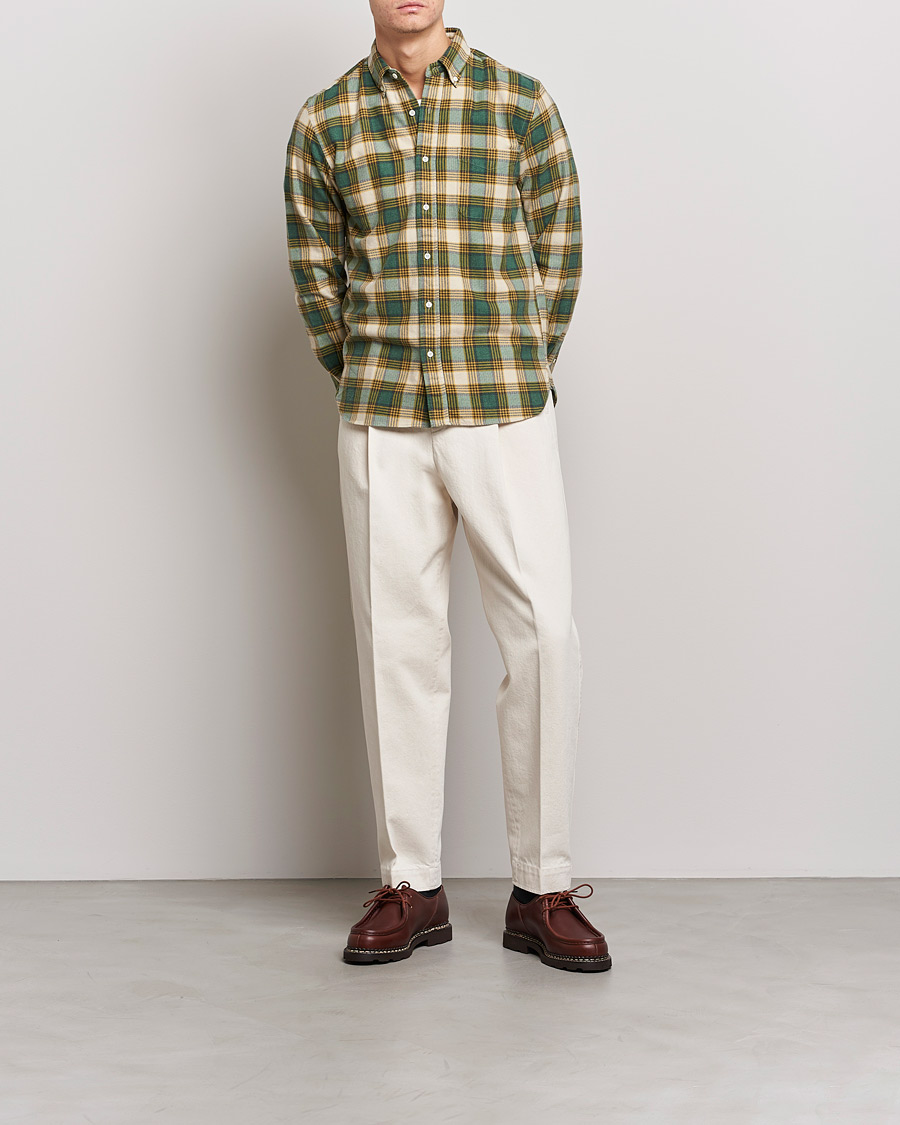 Mies | Kauluspaidat | BEAMS PLUS | Flannel Button Down Shirt Green Check