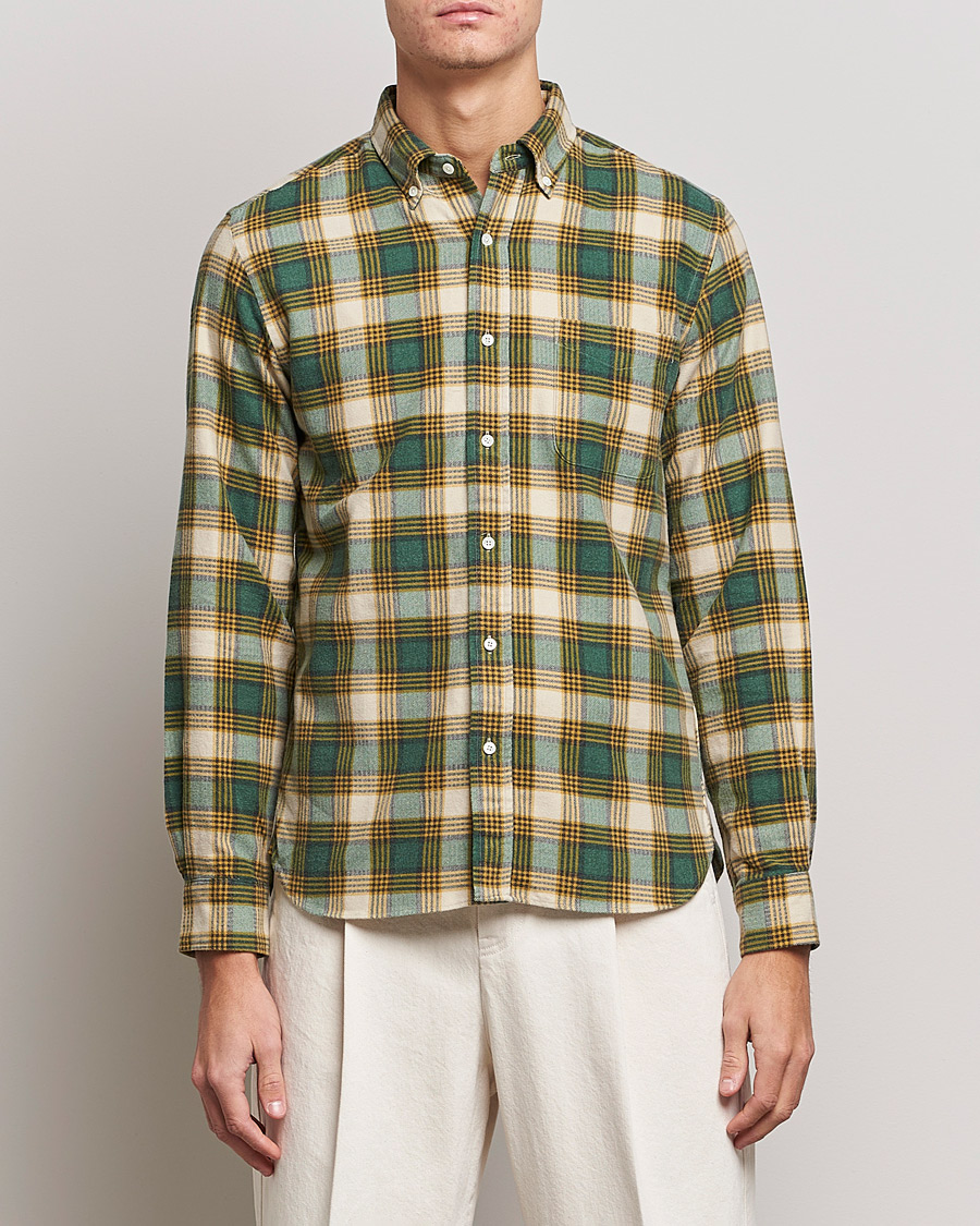 Mies | Kauluspaidat | BEAMS PLUS | Flannel Button Down Shirt Green Check