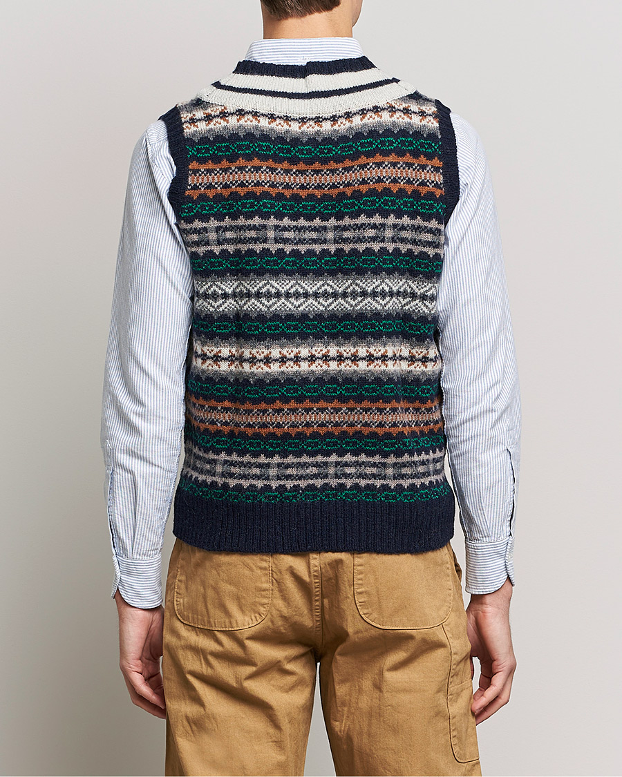 Mies | Puserot | BEAMS PLUS | Fairisle Cricket Knit Vest Navy