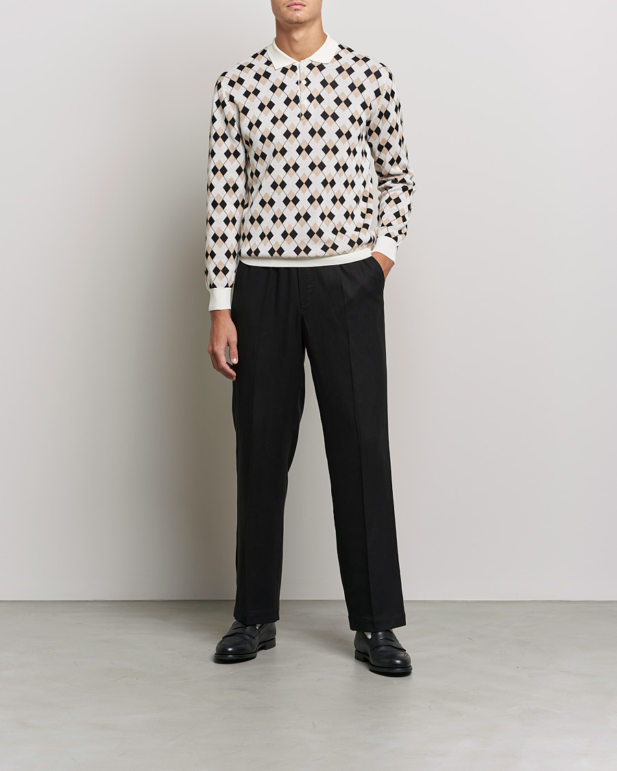 Mies | Puserot | BEAMS PLUS | Argyle Knitted Polo Off White