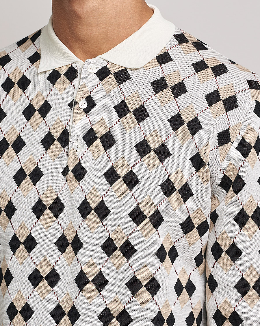 Mies | Puserot | BEAMS PLUS | Argyle Knitted Polo Off White
