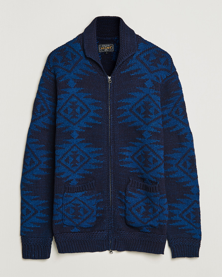 Mies | Puserot | BEAMS PLUS | Cowichan Cardigan Navy