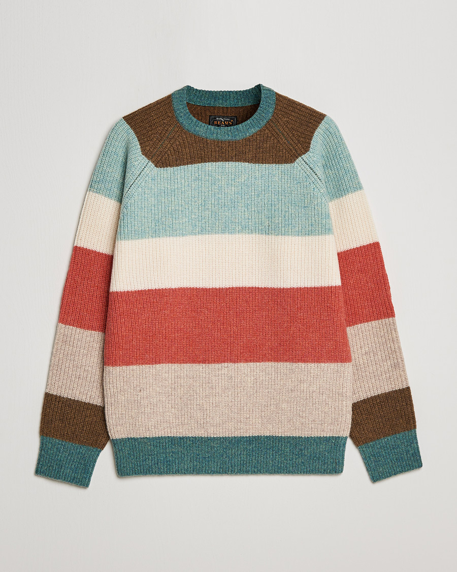 Mies | Puserot | BEAMS PLUS | Block Stripe Sweater Multi Stripe