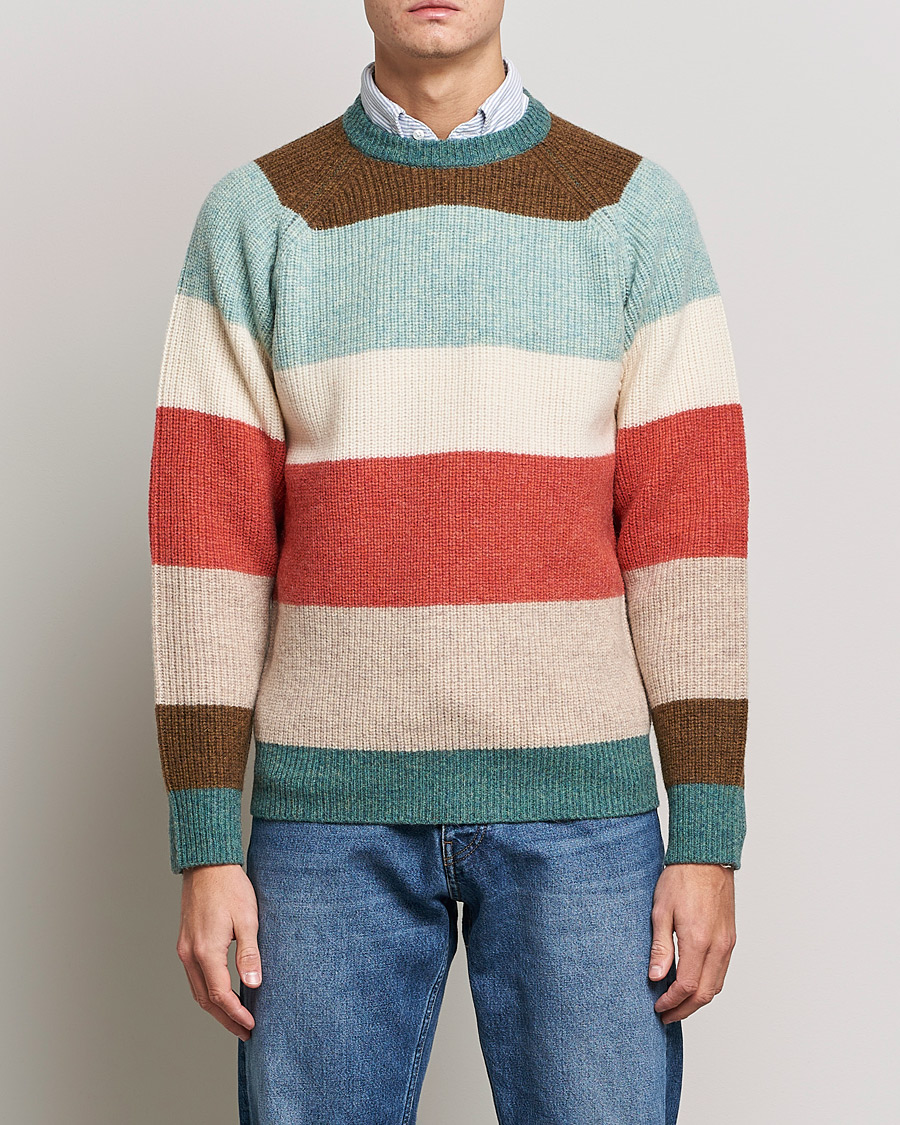 Mies | Puserot | BEAMS PLUS | Block Stripe Sweater Multi Stripe