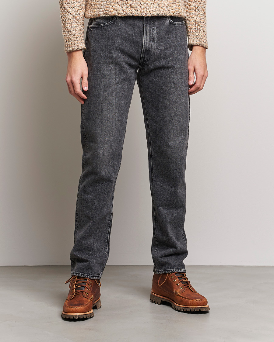 Mies | Farkut | orSlow | Tapered Fit 107 Jeans Black Stone Wash