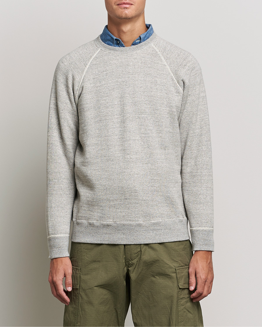 Mies | Puserot | orSlow | Loop Wheel Sweatshirt Heather Grey