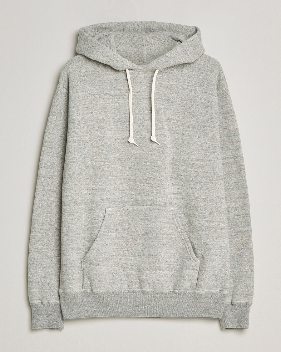Mies | Puserot | orSlow | Loop Wheel Hooded Sweatshirt Heather Grey