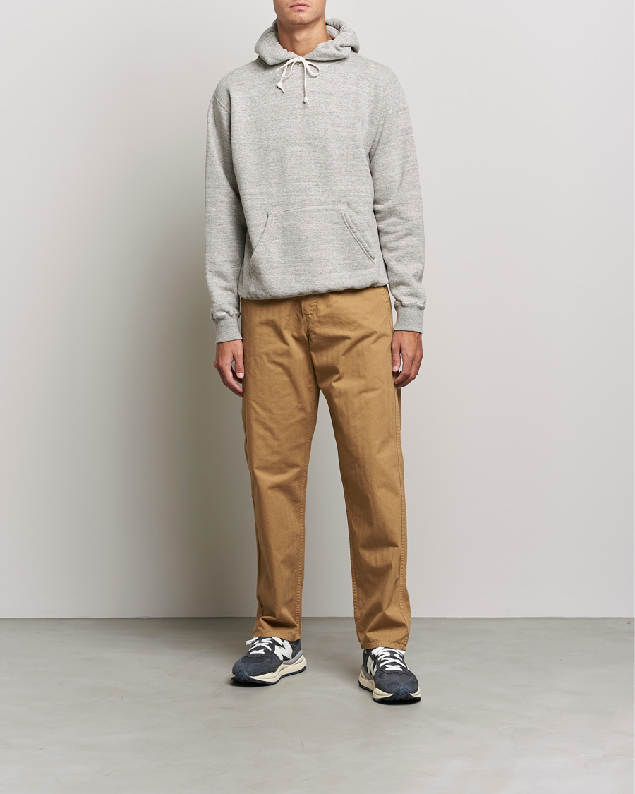 Mies | Puserot | orSlow | Loop Wheel Hooded Sweatshirt Heather Grey