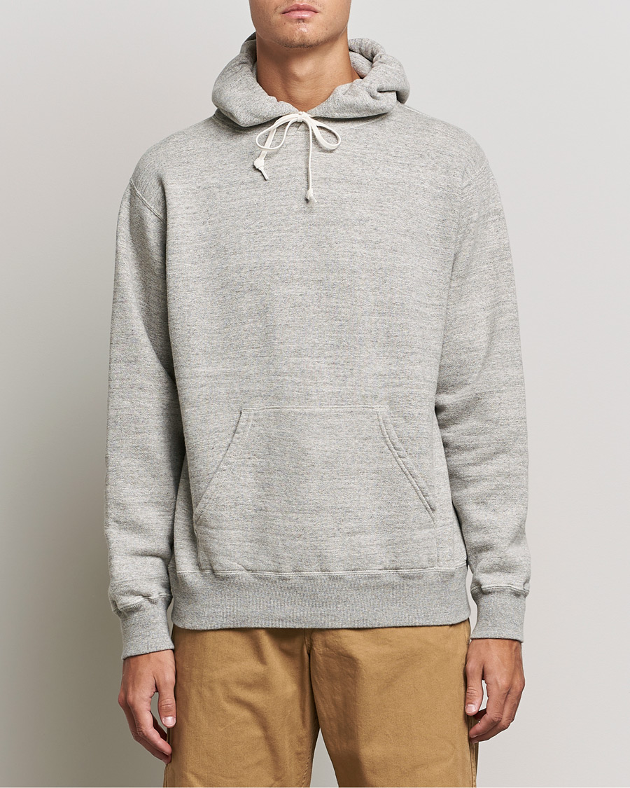 Mies | Puserot | orSlow | Loop Wheel Hooded Sweatshirt Heather Grey