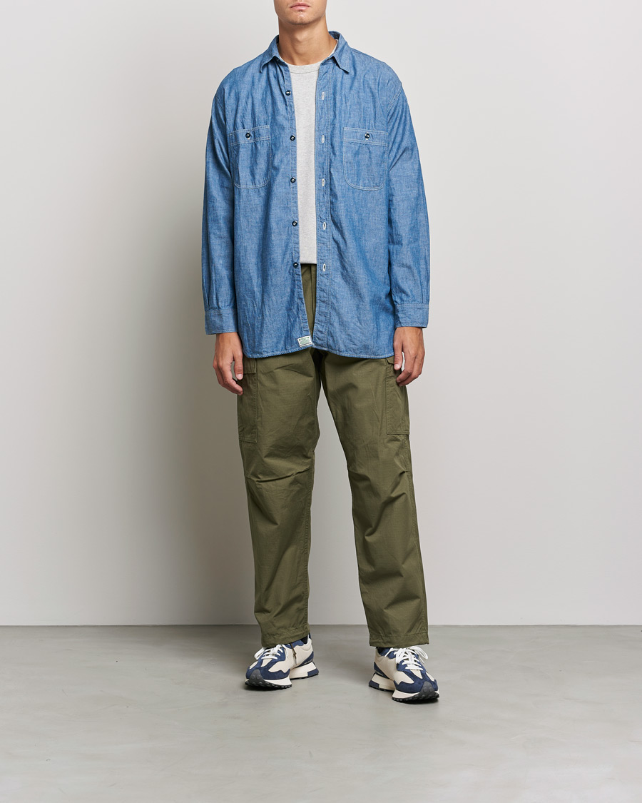 Mies | Kauluspaidat | orSlow | Chambray Work Shirt Light Blue
