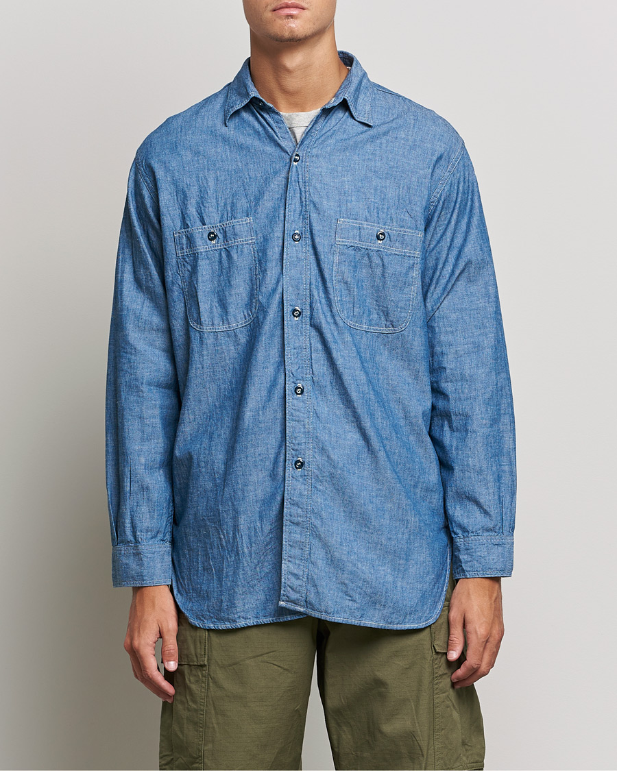 Mies | Kauluspaidat | orSlow | Chambray Work Shirt Light Blue