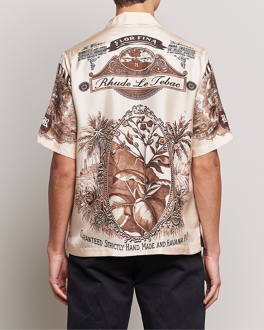 Mies | Kauluspaidat | Rhude | Silk Cigar Short Sleeve Shirt Brown/Cream