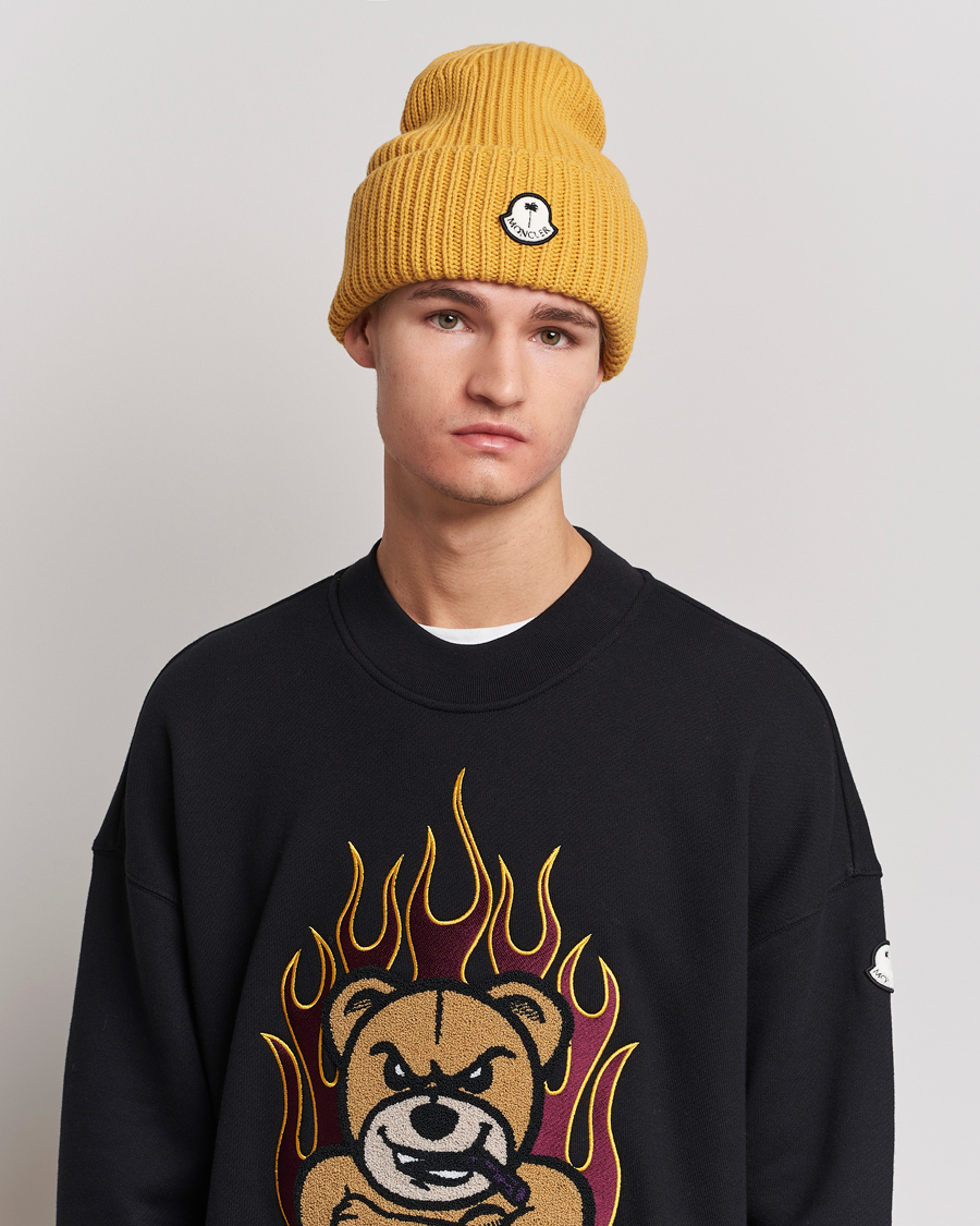 Mies |  | Moncler Genius | 8 Palm Angels Wool Beanie Yellow