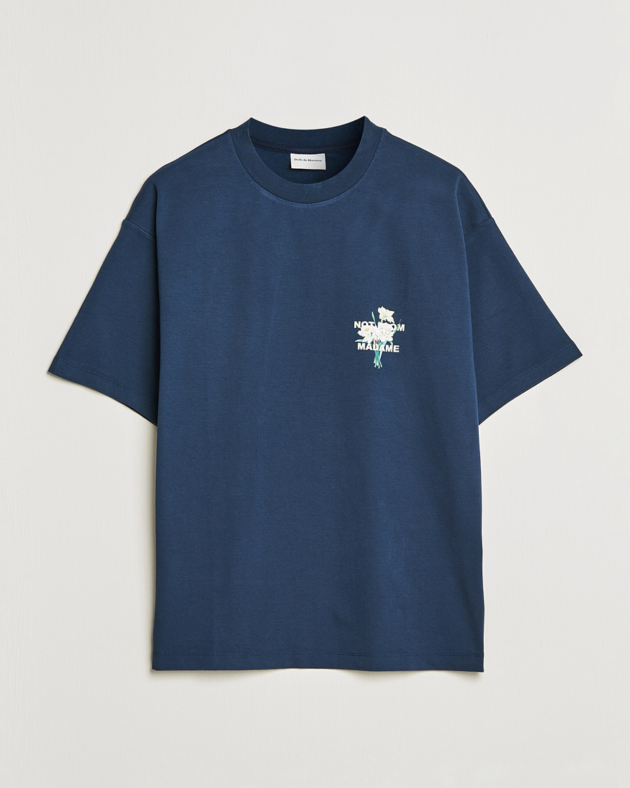 Mies | T-paidat | Drôle de Monsieur | Fleur Slogan T-Shirt Navy