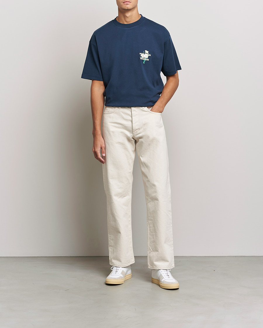 Mies | T-paidat | Drôle de Monsieur | Fleur Slogan T-Shirt Navy