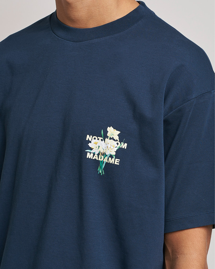 Mies | T-paidat | Drôle de Monsieur | Fleur Slogan T-Shirt Navy
