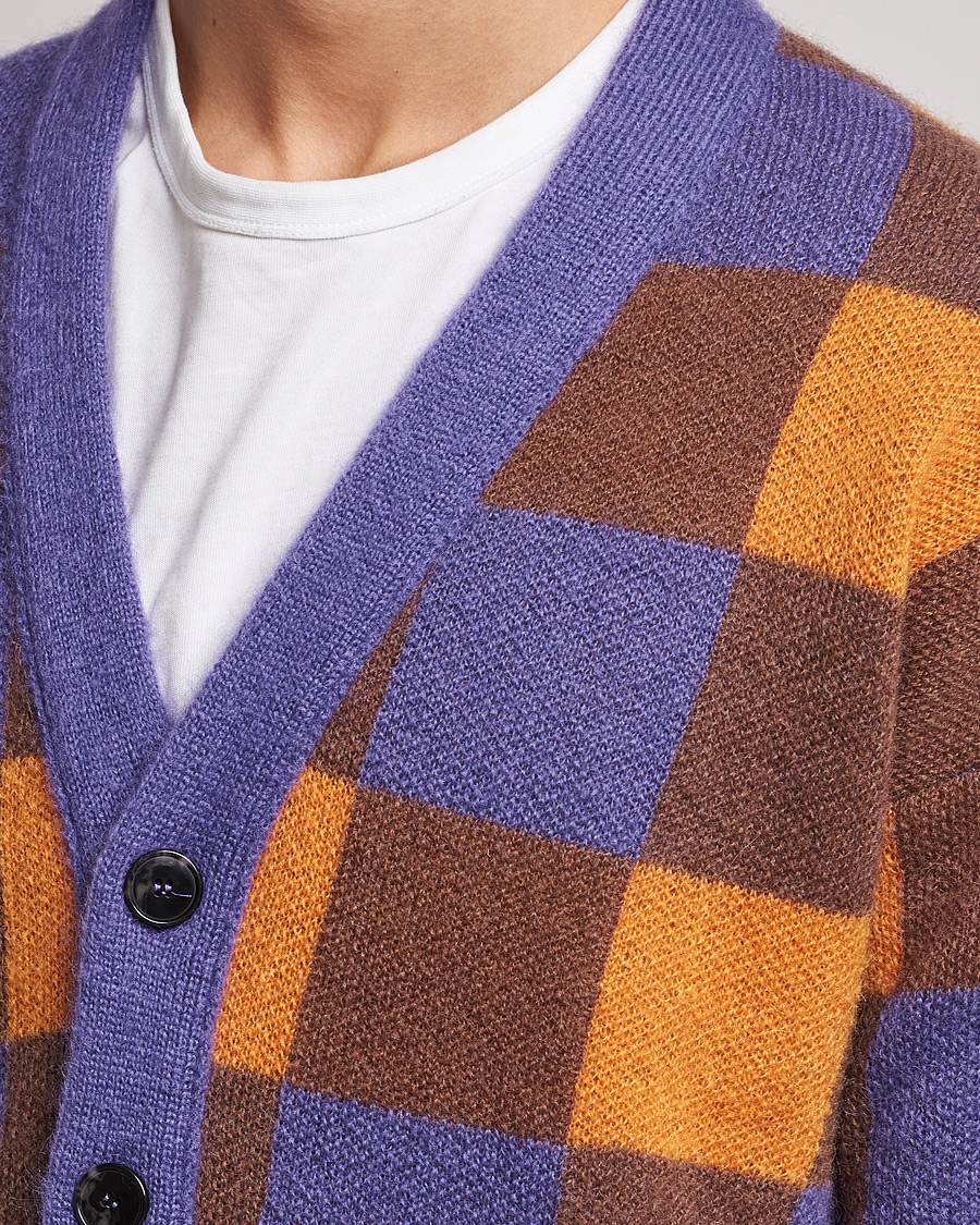 Mies | Puserot | Drôle de Monsieur | Le Cardigan Mohair Purple/Orange