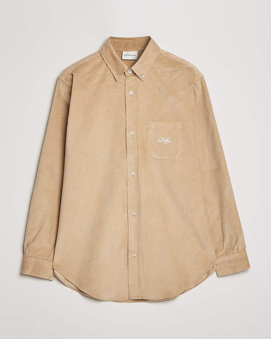 Mies | Kauluspaidat | Drôle de Monsieur | Corduroy Oversize Shirt Beige