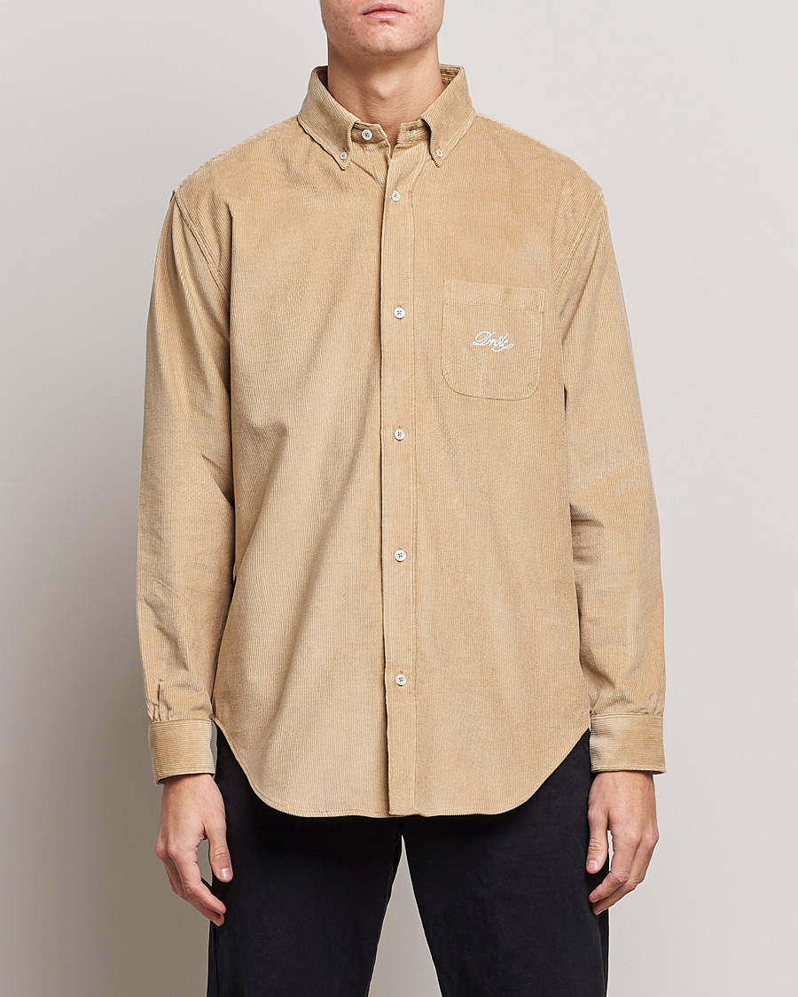 Mies | Kauluspaidat | Drôle de Monsieur | Corduroy Oversize Shirt Beige