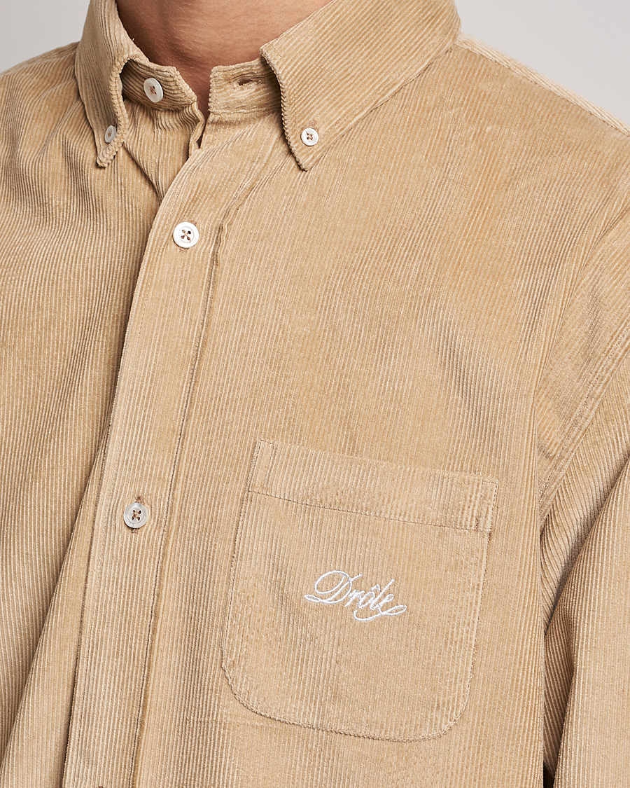 Mies | Kauluspaidat | Drôle de Monsieur | Corduroy Oversize Shirt Beige