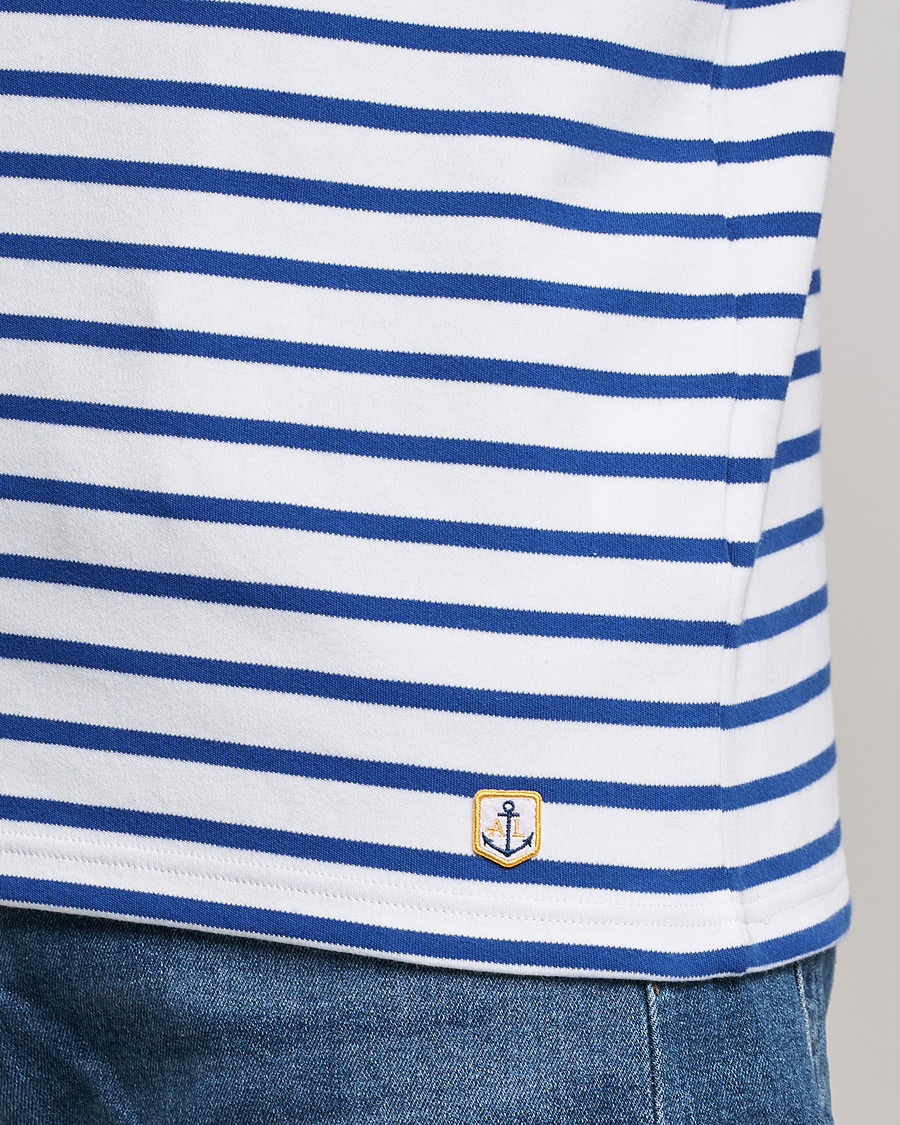 Mies | T-paidat | Armor-lux | Houat Héritage Stripe Long Sleeve T-Shirt White/Blue