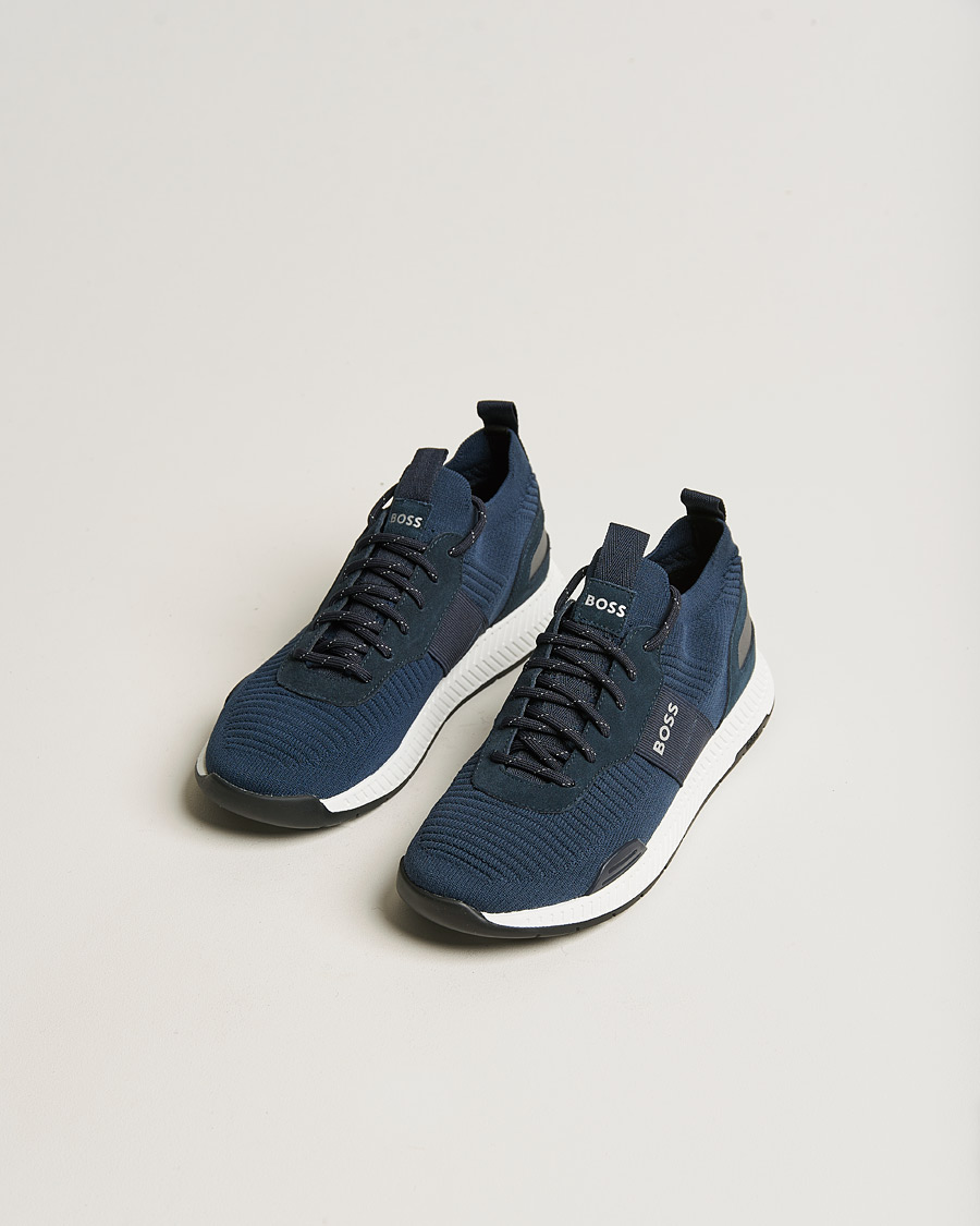Mies | BOSS | BOSS | Titanium Running Sneaker Dark Blue