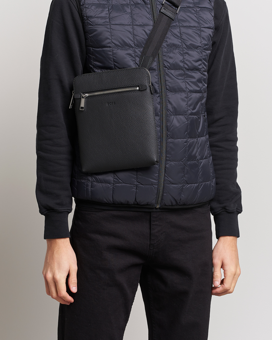 Mies |  | BOSS | Crosstown Leather Bag Black