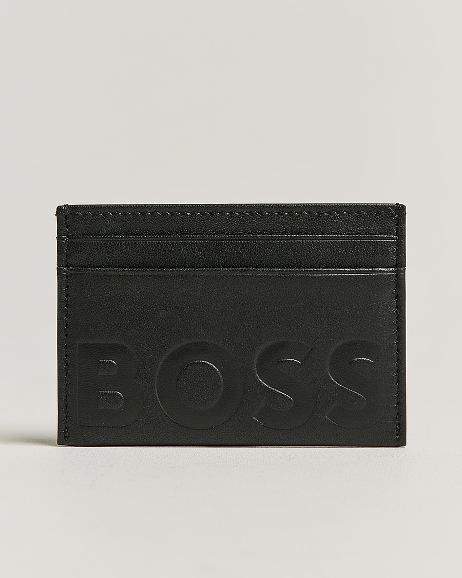 Mies | Lompakot | BOSS | Signature Leather Card Holder Black