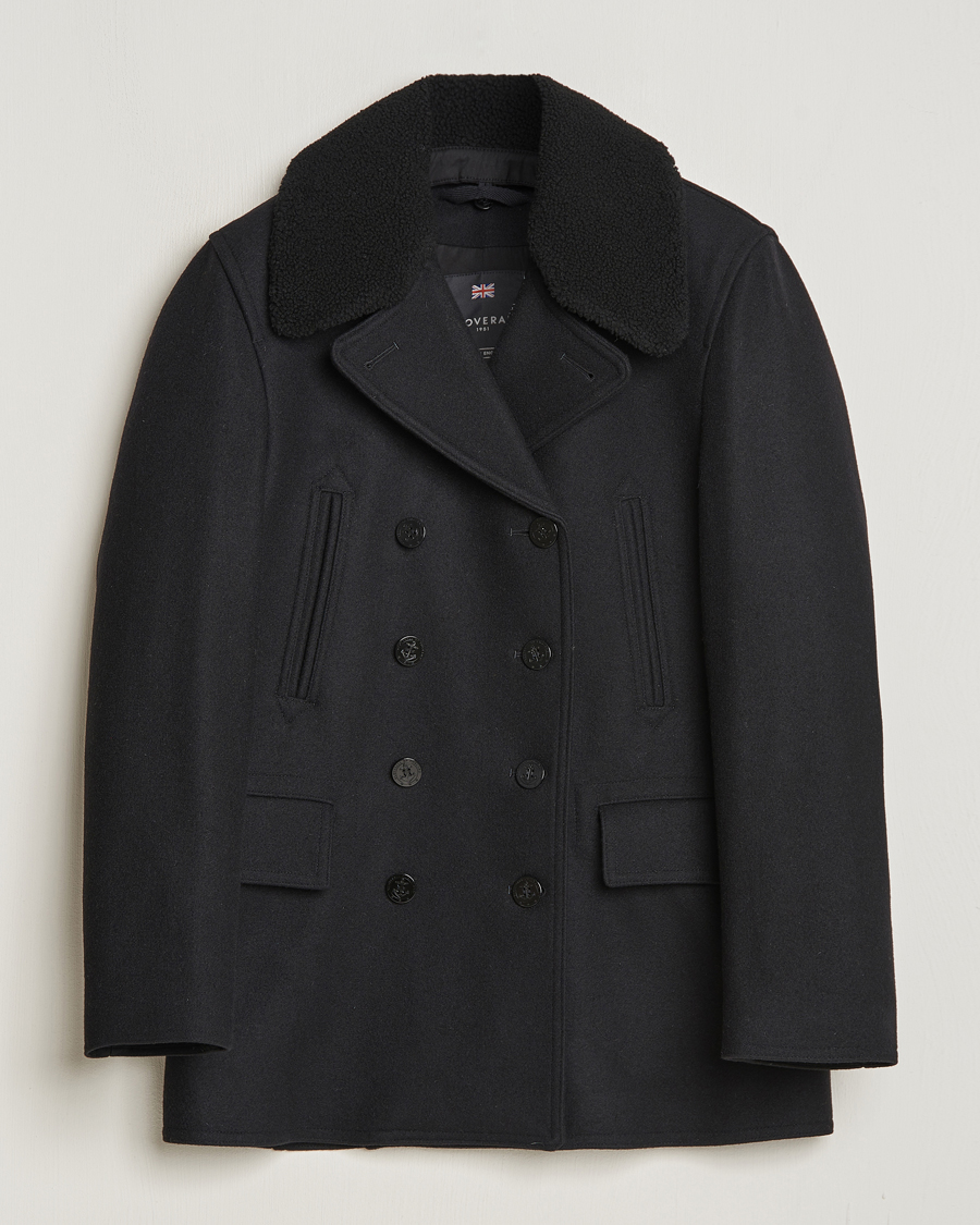 Mies | Takit | Gloverall | Churchill Reefer Shearling Peacoat Black