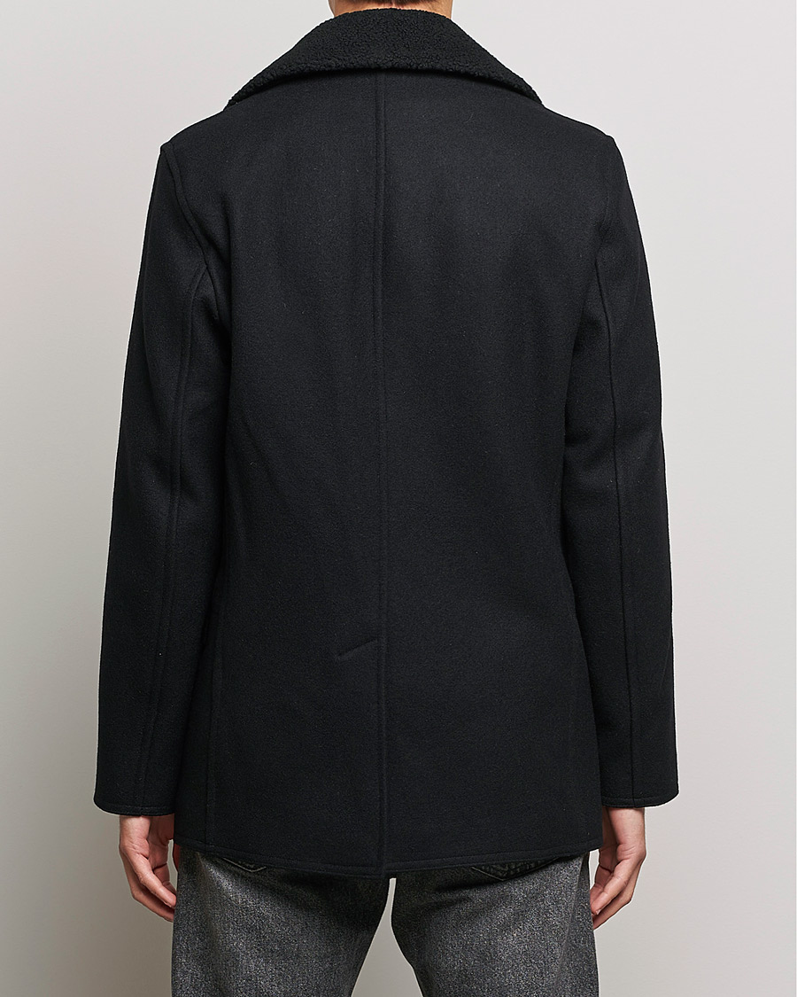 Mies | Takit | Gloverall | Churchill Reefer Shearling Peacoat Black