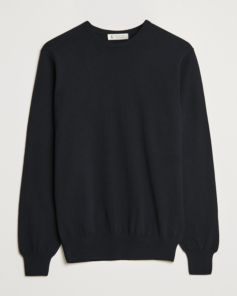 Mies | Puserot | Piacenza Cashmere | Cashmere Crew Neck Sweater Black