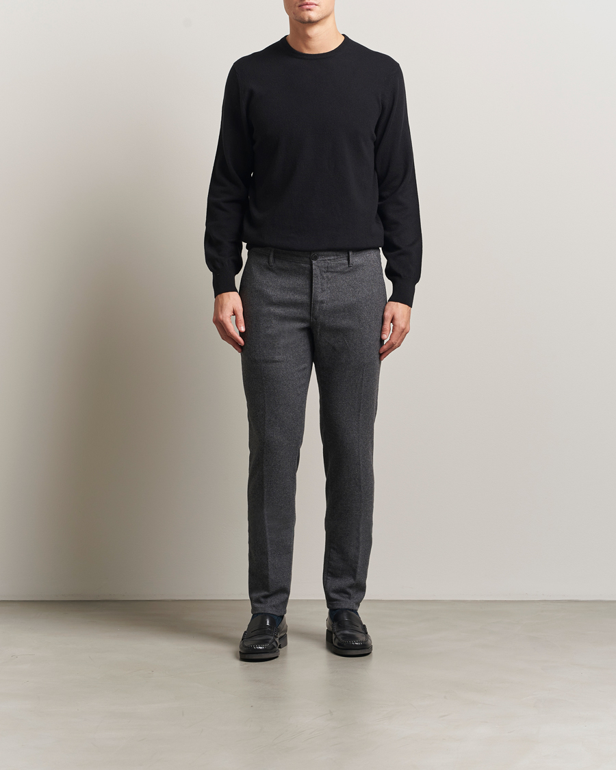 Mies | Puserot | Piacenza Cashmere | Cashmere Crew Neck Sweater Black